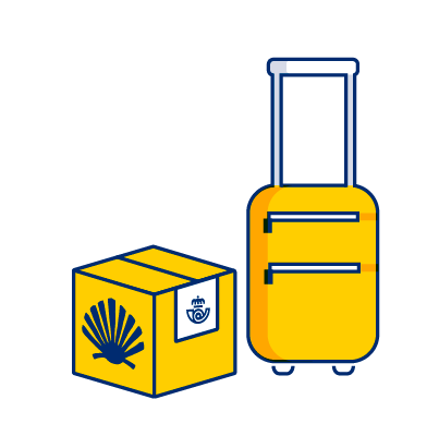 Contractació en línia d'enviament de paquets i maletes en el camí de santiago
